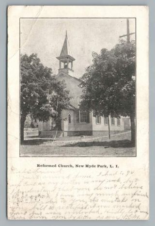 Reformed Church Hyde Park York Ny Long Island Udb Antique Postcard 1908