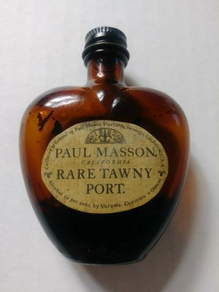 Empty Vintage Paul Masson Rare Tawny Port Heart Mini Miniature Bottle