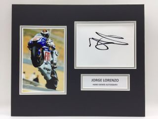 Rare Jorge Lorenzo Moto Gp Signed Photo Display,  Autograph Rossi Motogp