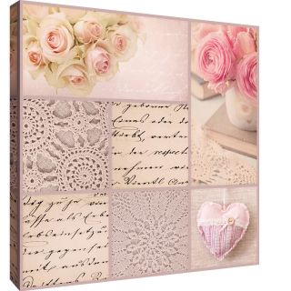 Pink Vintage Retro Flowers Floral Canvas Wall Art Print Picture - All Sizes