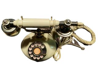 Vintage Rotary Telephone Cream Antique Model Dp - 320