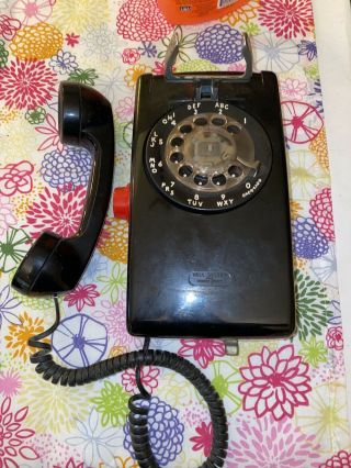 Vintage Antique Western Electric Bell System Rotary Dial Wall Telephone Black