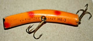 Vintage Kautzky Lazy Ike 3 Fishing Lure Orange/red Spots