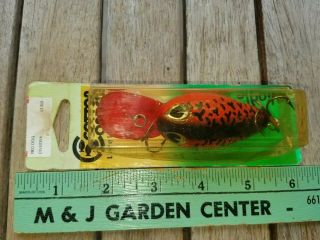 Vintage Cotton Cordell Fishing Lure In Package Wiggle O Red Dog