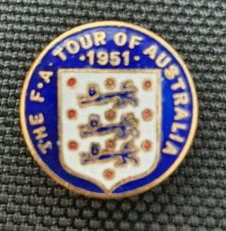 1951 England (fa),  Tour Of Australia,  Very Rare Enamel Badge (boxed)