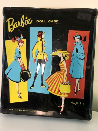Vintage 1961 Mattel Barbie Ponytail Black Vinyl Case