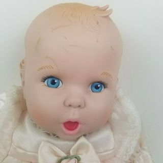 Vtg " Gerber Baby " 17 " Vinyl Doll In Pink Dress 1994 Toy Biz Inc