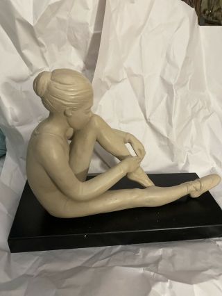 Vintage Austin Prod Sculpture Ballerina Ceramic / Wood Base Has Org/ Paperwork