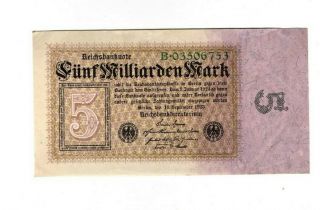 Xxx - Rare 5 Billion Mark Weimar Inflation Banknote 1923 Nearly Unc