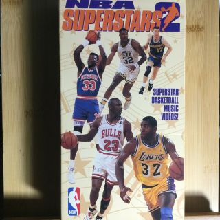 Nba Superstars 2 Vhs Video Jordan Magic Bird Ewing Barkley Pippen Olajuwon Rare