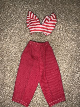 Vintage Tammy Doll Red Stripe Crop Top And Red Crop Pants 9224 - 7 - 80 - A