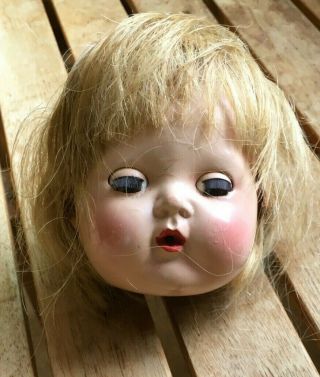 Vtg American Character Doll 3.  5 " Tall Hard Plastic Head For Mattel 12 " Baby