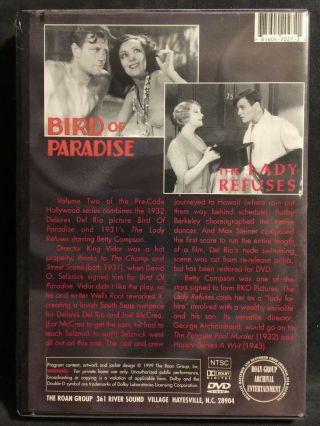 RARE BIRD OF PARADISE / THE LADY REFUSES DVD 1931 Pre - Code Hollywood 2 2