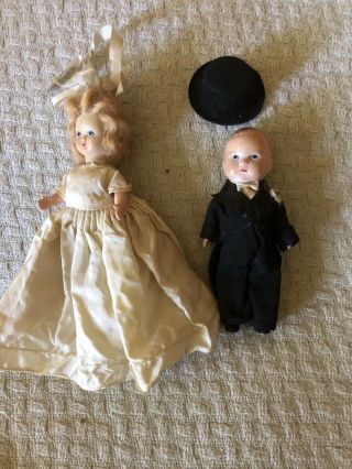 Vintage Bride And Groom Dolls Storybook Size