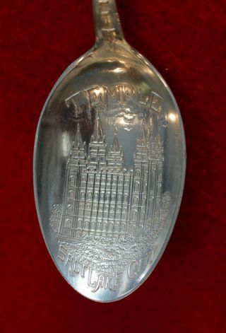 1900s Fessenden & Co.  Sterling Silver Salt Lake City " Temple " Souvenir Spoon