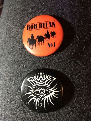 Bob Dylan Rare Eye Symbol And Cowboys No.  1 Buttons