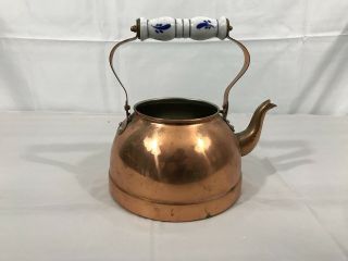 Vintage Tayee Solid Copper Teapot Tea Pot Kettle Taiwan Without Lid Antique V1