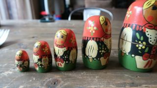 Vintage Polish Nesting Dolls 5 Piece