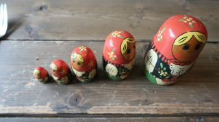 Vintage Polish Nesting Dolls 5 piece 3