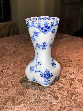 Rare Royal Copenhagen Blue Fluted Full Lace Bud Vase 1162 2