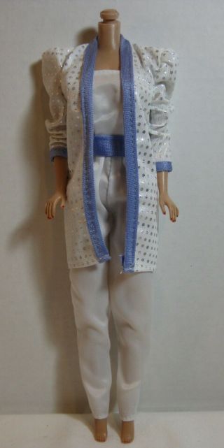 1981 Vintage Barbie Designer Originals 3799 White Jumpsuit / Pantsuit & Jacket