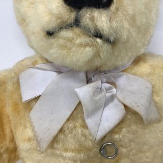 Vintage Plush Synthetic Yellow Teddy Bear With Music Box Waltzing Matilda 915 3