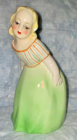 Vintage Antique Eugenio Pattarino Porcelain Signed Epf Italy Woman Figure 5 3/4 "