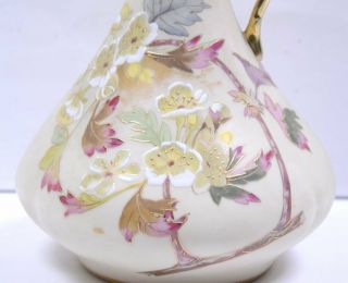 Antique Royal Wettina RH Austria Floral Porcelain Vase Purple Yellow 8.  75 