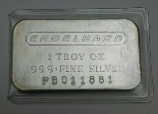 Engelhard Pb Series 1 Troy Oz.  999 Silver Bar Rare Serial Number Variation