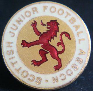 Scotland Rare Vintage Scottish Junior Football Association Badge Maker Hw Miller