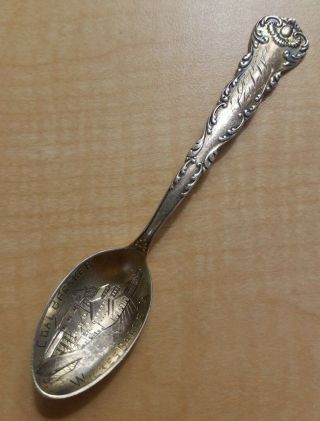 Sterling Silver Souvenir Spoon Coal Breaker Wilkes Barre.  Pa Pat 