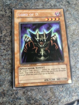 Yu - Gi - Oh Lord Of D.  Bpt - 004 Secret Rare Limited Ed Lp To Nm
