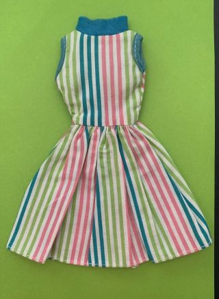 1960’s Vintage Barbie Clone Striped Summer Dress Factory Made