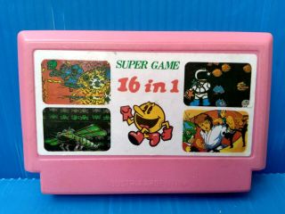 Rare Vintage Famiclone Multicarts 16in 1 Old Chips Famicom Nes Cartridge