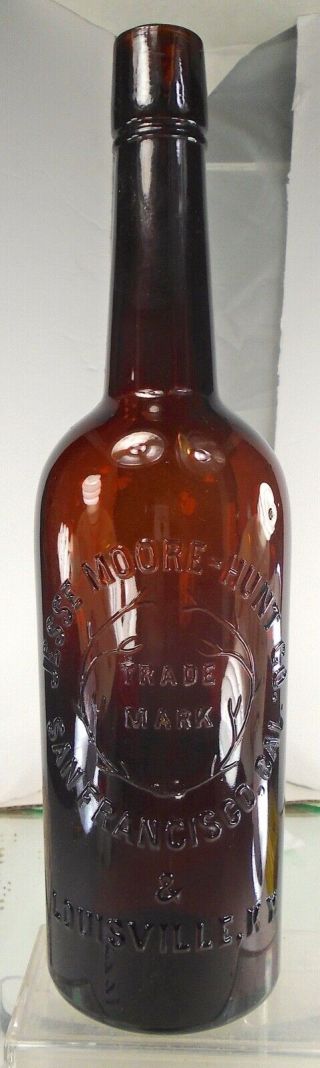 Jesse Moore Hunt San Francisco,  California Antique Tool Top Whiskey Bottle.