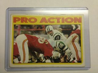 1972 Topps Football Joe Namath Pro Action 343 York Jets Rare Card Creased