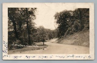 Cliff Drive Road Kansas City Missouri Rppc Antique Photo Postcard 1910s