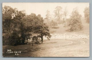 Cliff Drive Hairpin Turn Kansas City Missouri Rppc Antique Photo Postcard 1910s