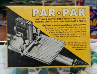 Vintage Antique Par - Pak Golf Cart Accessory Ball Tee Club 50s Old Nos Mt