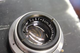 Rare Steinheil Munchen Triplar 1:4.  5 f=9cm 90mm Vintage Lens 3