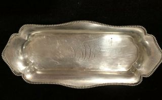 Antique Gorham Sterling Silver Calling Card Tray Right Facing Lion Anchor
