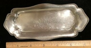Antique Gorham Sterling Silver Calling Card Tray Right Facing Lion Anchor 2