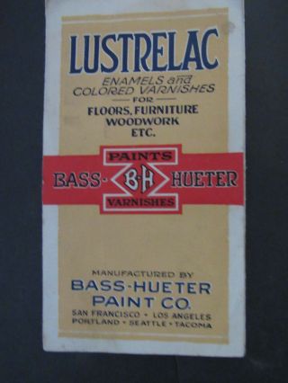 Rare 1928 Bass - Hueter Paints Farnishes Brochure Paint Swatches San Francisco
