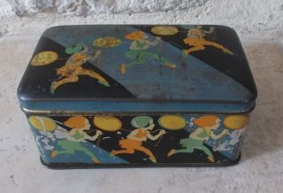 Antique Tin Box Advertising Biscuits Candy France Cookies French