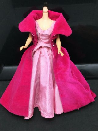 Vtg 1963 Mattel Barbie 993 Sophisticated Lady Pink Gown & Velvet Coat