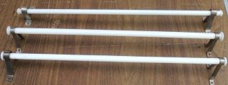 3 Vintage " Antique " Milk Glass Towel Bars Rods (with Mounting Brackets)