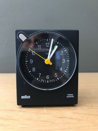 Vintage Braun Voice Activated Alarm Travel Bedside Clock Ab4763 Dieter Rams Orig