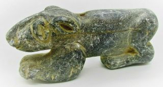Ancient Bactrian Chlorite Stone Animal Statue Pendant Amulet - Very Rare 200bc