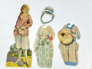 Rare 1920 Silent Film Star Mary Miles Minter Paper Doll With Outfits