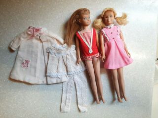 Vintage Mattel Skipper,  Scooter Dolls With Clothing 1960 